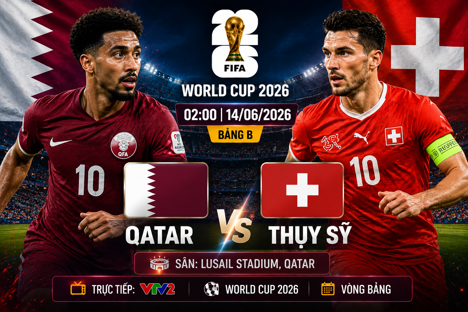 Qatar vs Thụy Sỹ