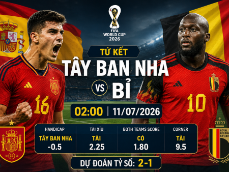 Soi kèo Tây Ban Nha vs Bỉ, 2h ngày 11/7 – tứ kết World Cup 2026