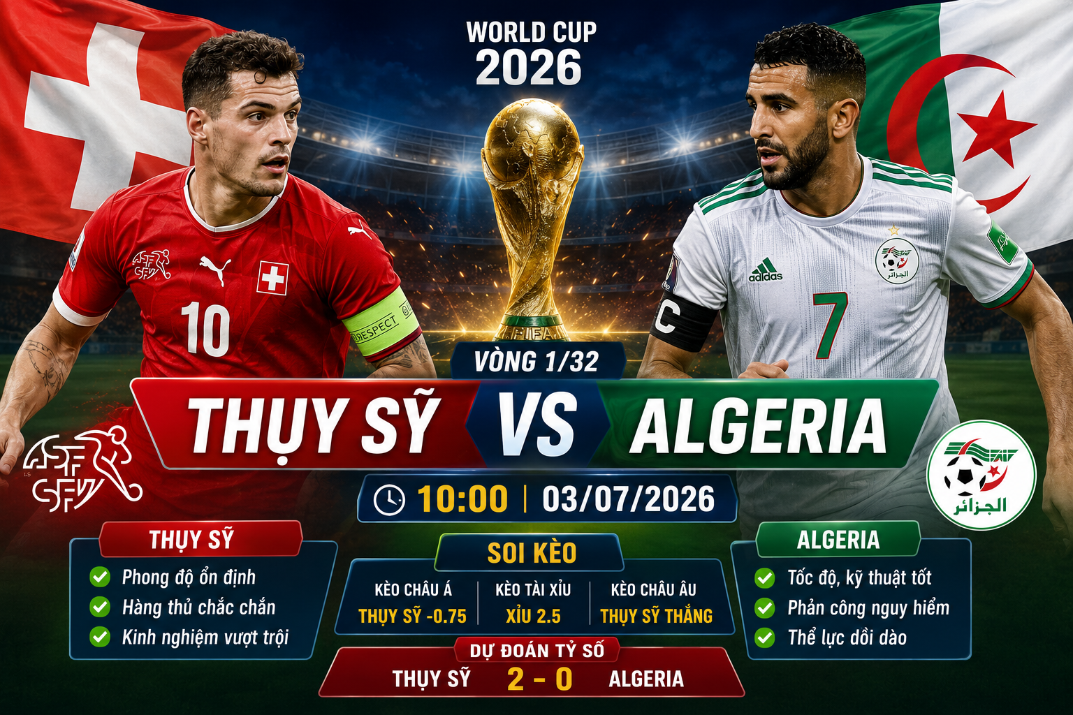 Thụy Sỹ vs Algeria