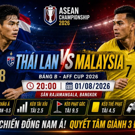 Soi kèo Thái Lan vs Malaysia, 20h ngày 1/8 – AFF Cup 2026
