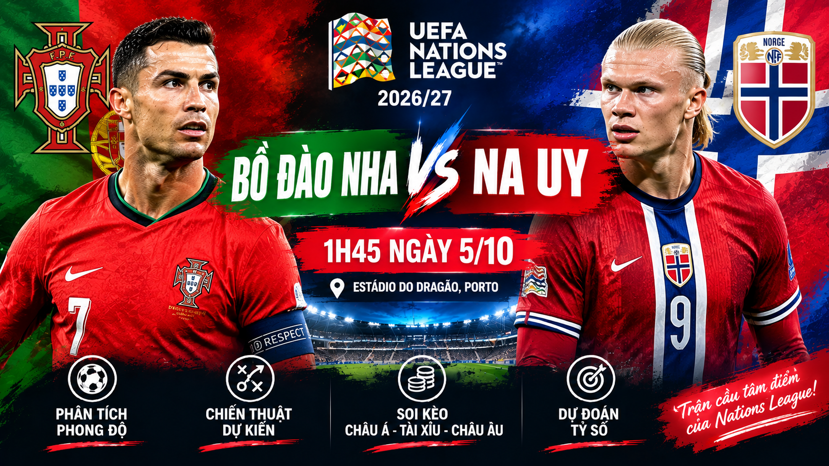 soi kèo Bồ Đào Nha vs Na Uy
