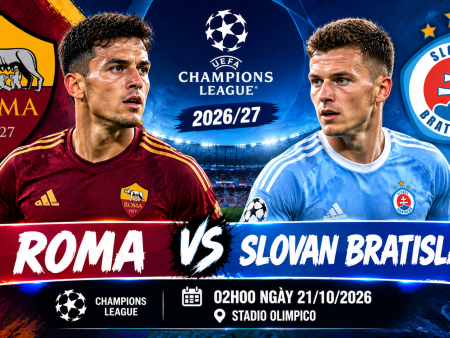 Soi kèo Roma vs Slovan, 2h ngày 21/10 Champions League 2026/27