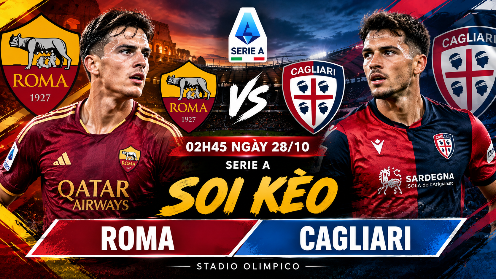 Soi kèo Roma vs Cagliari